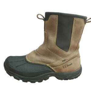 LL Bean Storm Chaser Brown Leather Insulated Chelsea Duck Boots Size 10.5 M